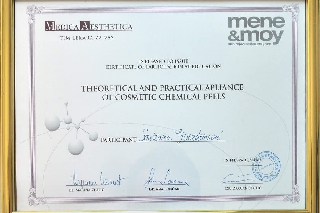 Sertifikat — Hemijski piling